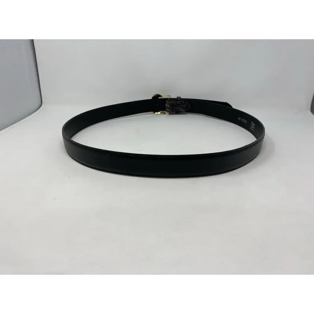 Vintage Tony Lama Men Black Leather Belt Sz 46 Crackled Elephant Style USA Made